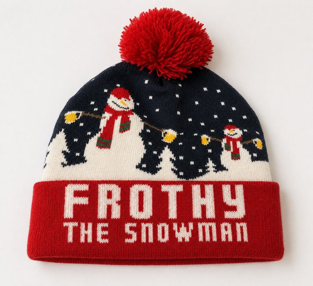 Frothy The Snowman Unisex Printed Musical Knit Beanie Hat One Size